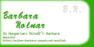 barbara molnar business card